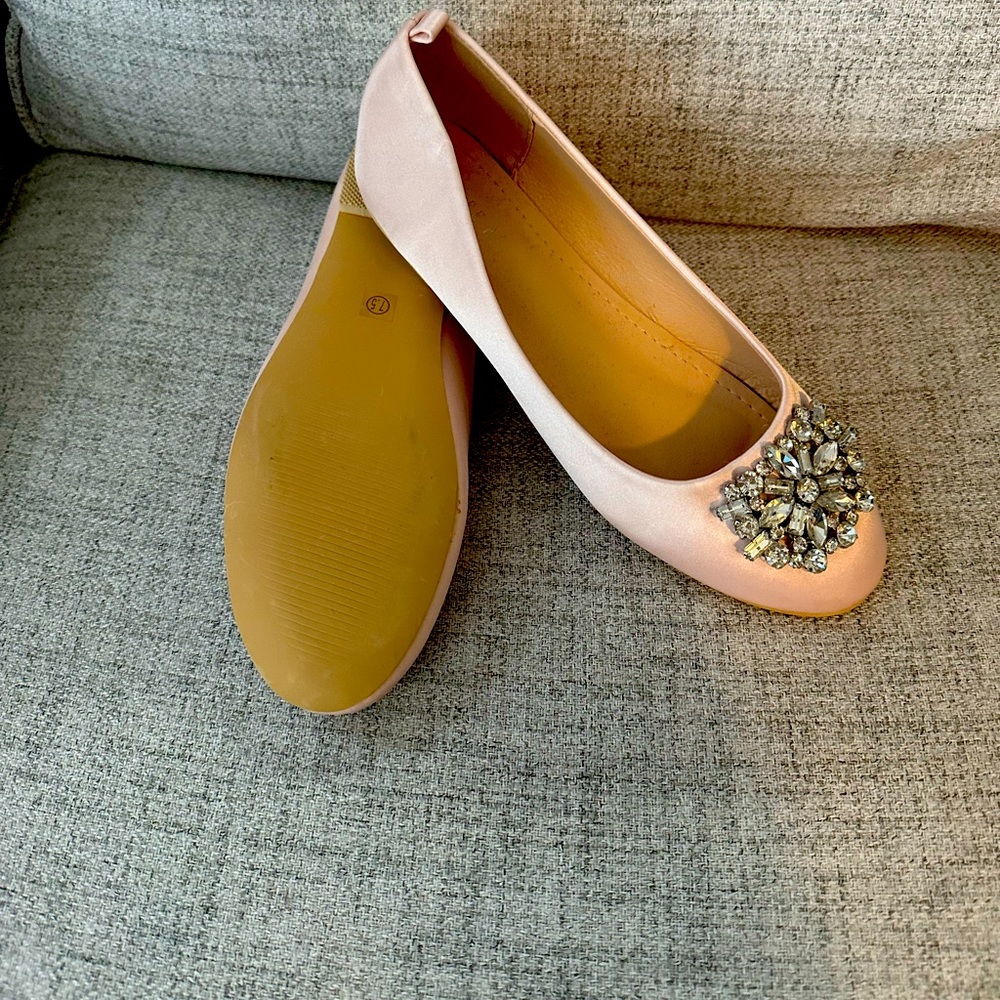 Kailee P/ 7.5 Flats / Soft Pink/ Bridal flats & Bridesmaids Flats & party flats.